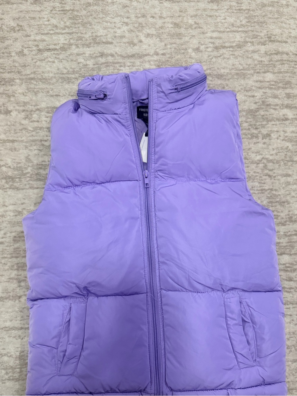 Kids Lavender Puffer Vest - Lightweight Warmth